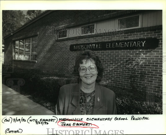 1992 Press Photo Madisonville Elementary School Principal Jean Emmert - Historic Images