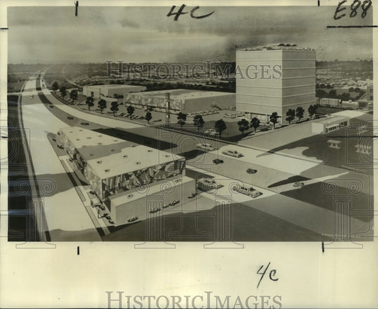 1963 Press Photo Sketch of Earhart Center - noa98803 - Historic Images