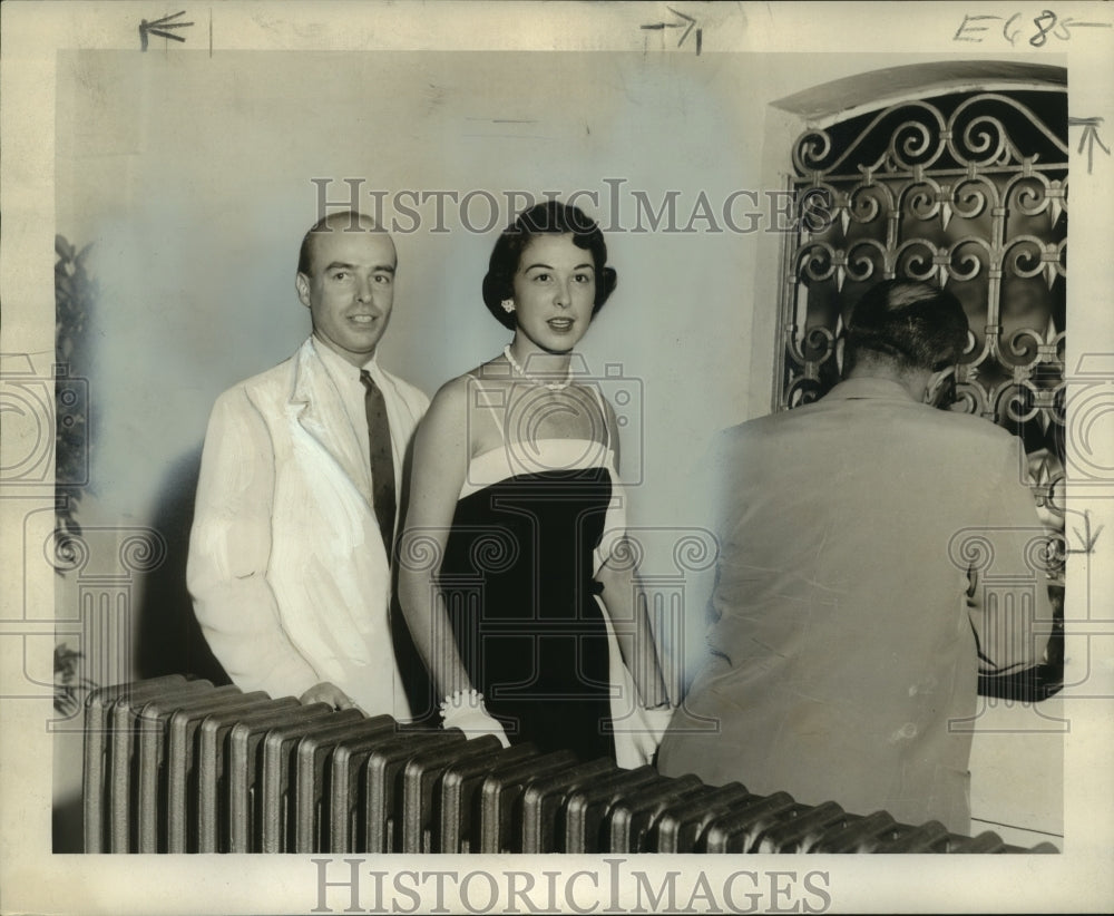 1955 Jamso Gibert and Miss Judy Hixon at event. - Historic Images