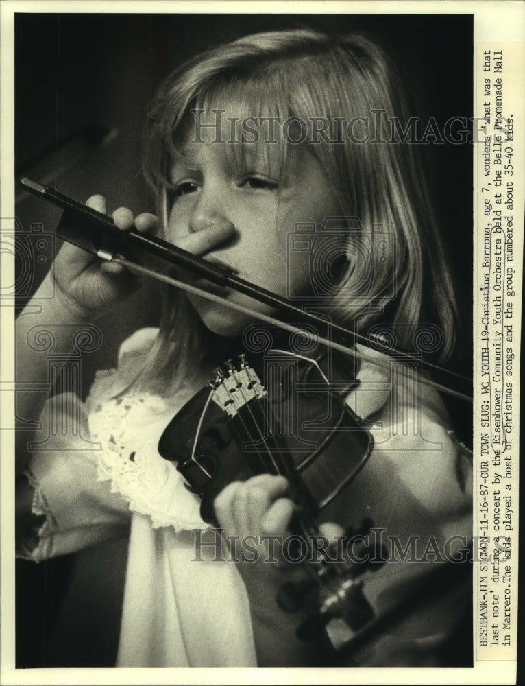 1987 Press Photo Eisenhower Community Youth Orchestra - Christina Barrona - Historic Images