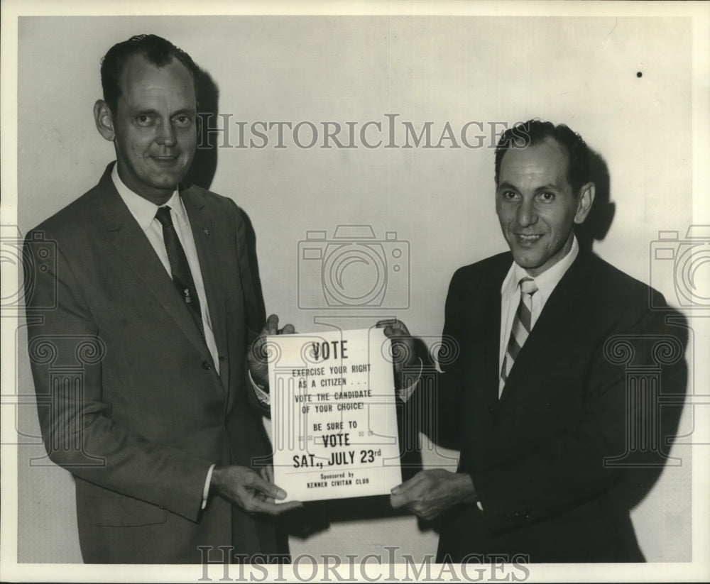 1960 Samuel Drucker, Kenner Civitan Club Director with Poster - Historic Images