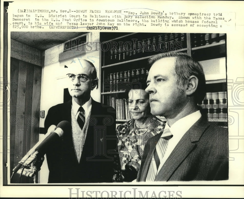 1971 Press Photo Representative John Dowdy at Baltimore District Court - Historic Images