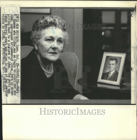 1971 Press Photo Mary Downey, mother of imprisoned John Downey in China - Historic Images