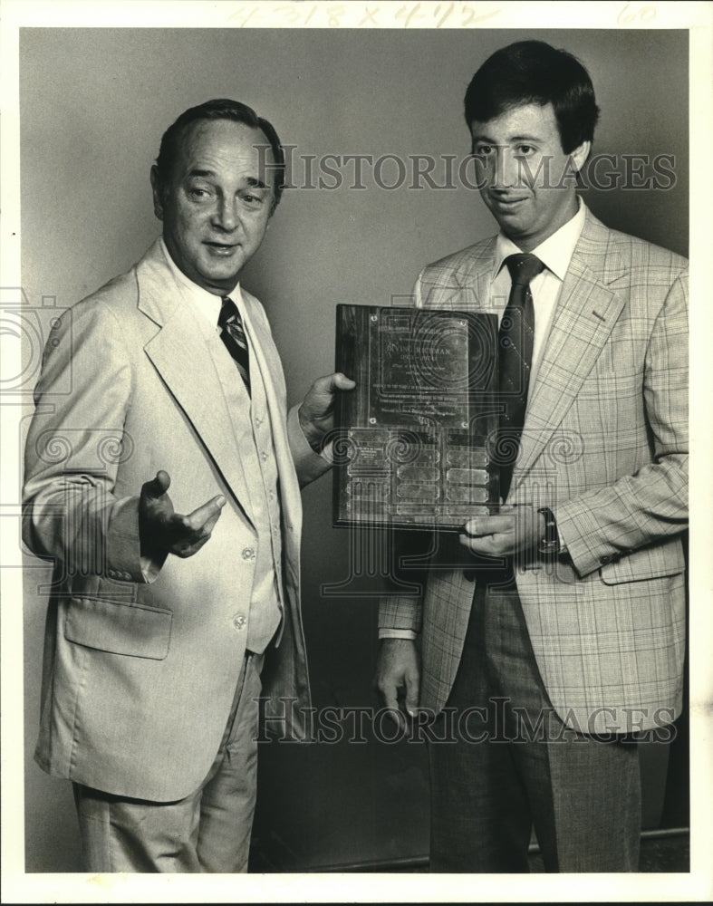 1980 Press Photo Touro Synagogue&#39;s Brotherhood awarded Irving Richman Memorial - Historic Images