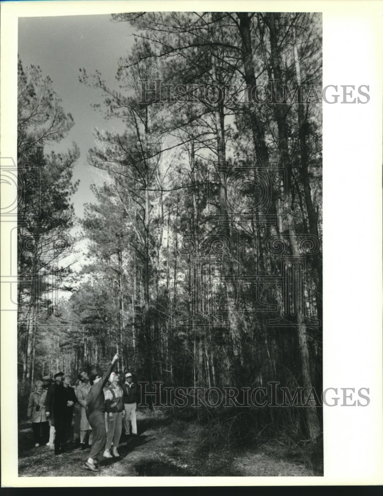 1992 Press Photo Br. Damien Hauck directs elder participants during a wood walk - Historic Images