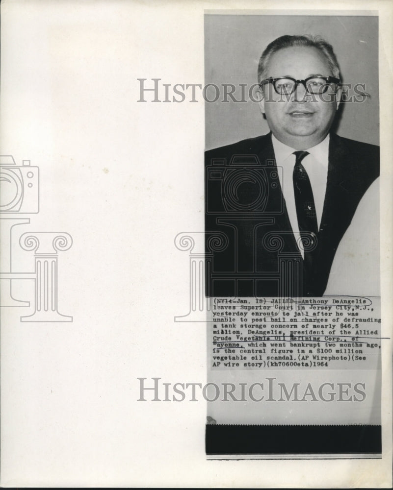 1964 Press Photo Anthony DeAngelis, president Allied Crude Vegetable Oil - Historic Images