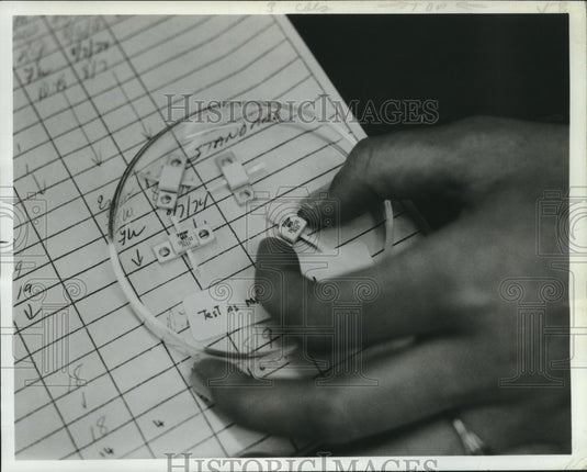 1974 Press Photo Magnified transistor is modern electronic devices. - nob02147 - Historic Images