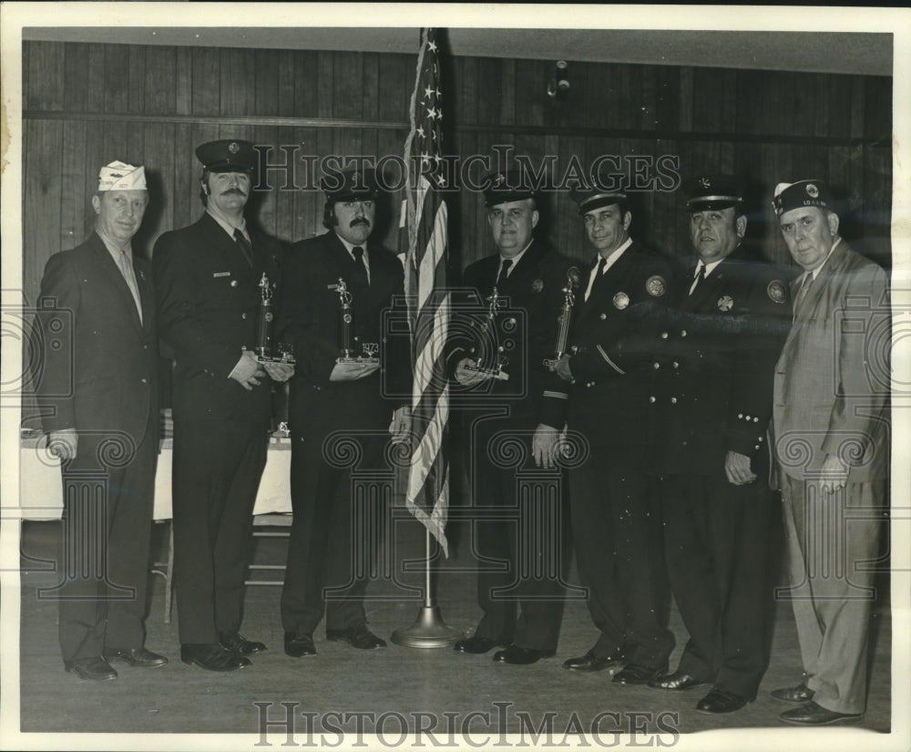 1974 Press Photo Fireman of the Month Awards Given By American Legion - Historic Images