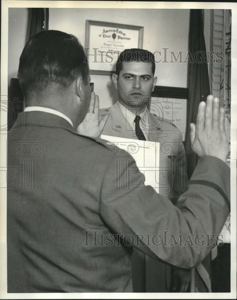 1963 Doctor George A. Farber receives Captain, Air Force Commission-Historic Images