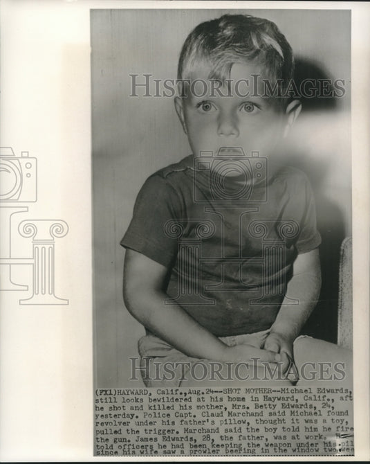 1960 Press Photo Michael Edwards shot and killed his mother after he found gun. - Historic Images