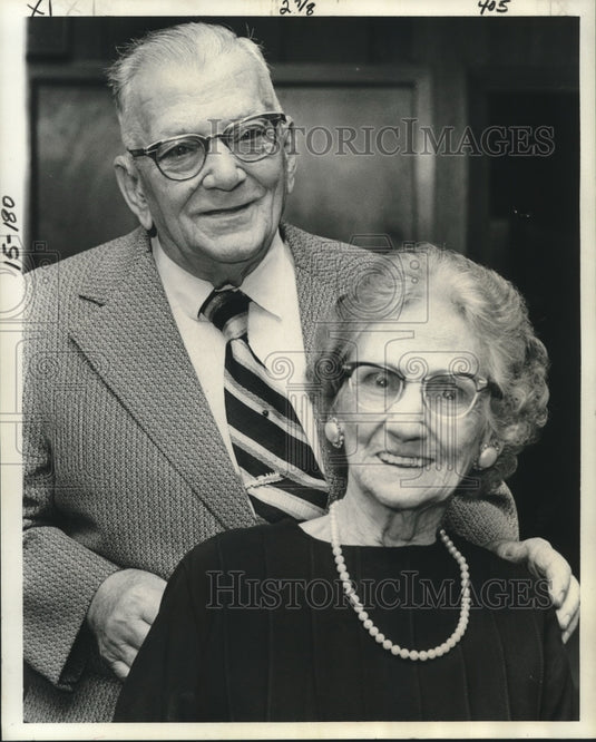 1977 Press Photo Mr. and Mrs. Joseph O. Estopinal on 65th Wedding Anniversary - Historic Images