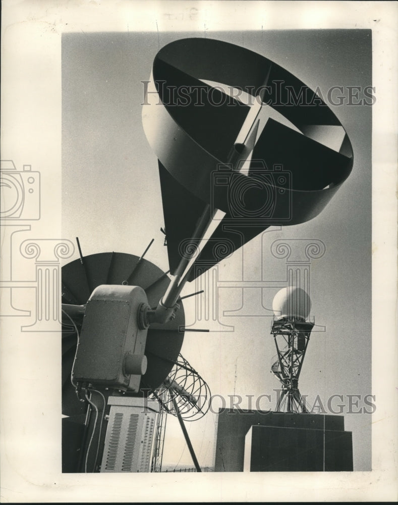 1964 Press Photo Meteorological Equipment, Radar Weather Ball, Antennae-Historic Images