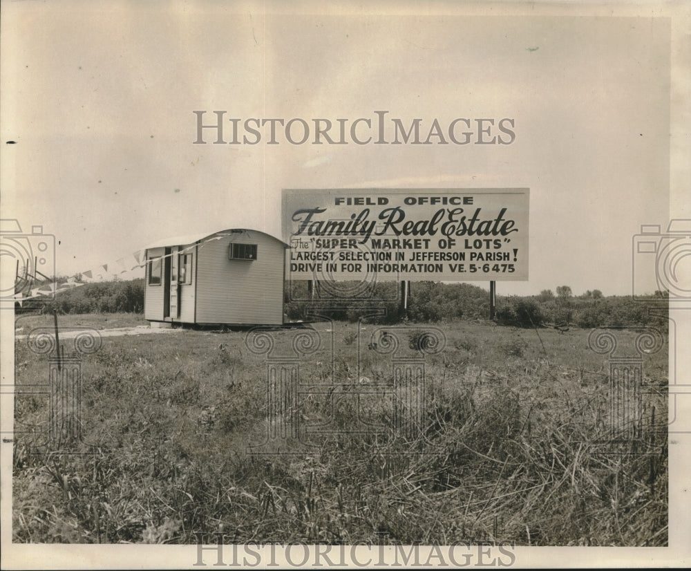 1958 Press Photo Field office on Veterans Hwy. open by Family Real Estate, Inc.-Historic Images