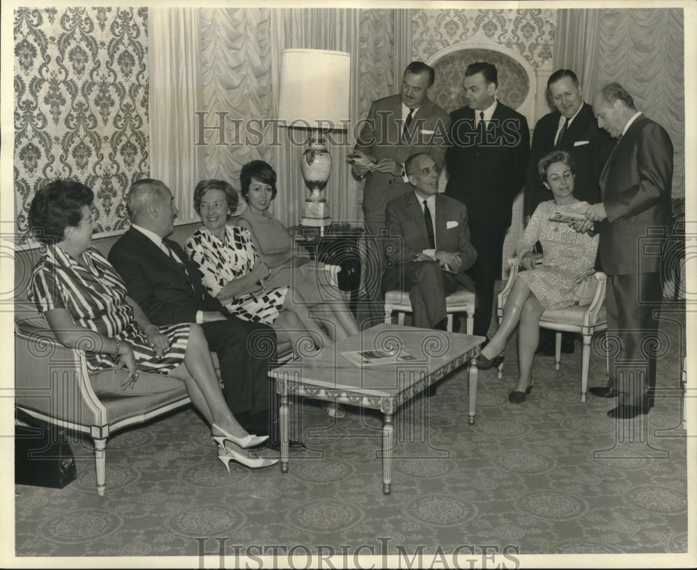 1966 Henry Etienne greets delegation from France in New Orleans - Historic Images