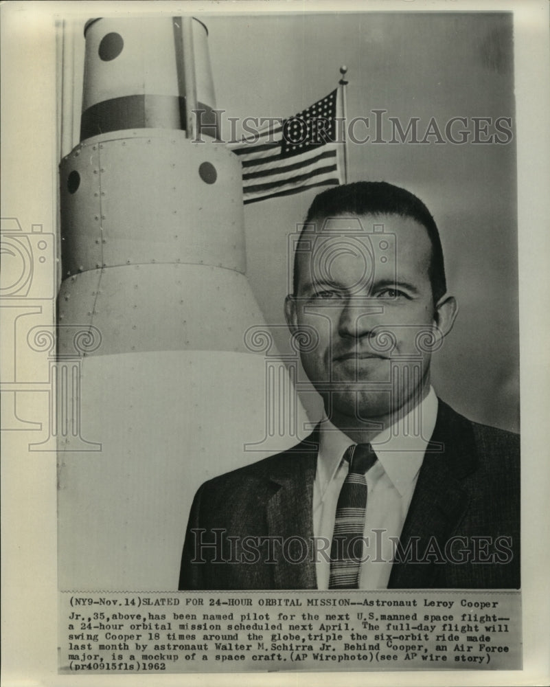1962 Press Photo Leroy Cooper Jr., Named new pilot for U.S. Manned Space Flight - Historic Images