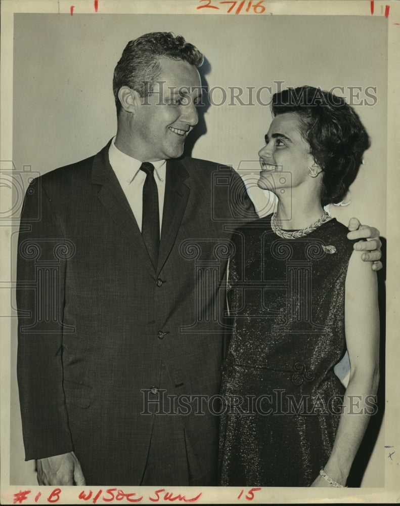 1965 Press Photo Mr. and Mrs. Maurice E. &quot;Moon&quot; Landrieu after election win-Historic Images