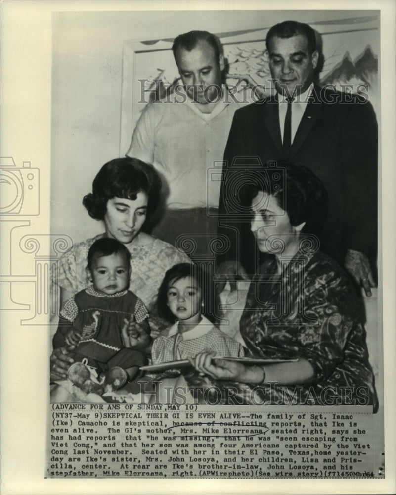 1964 The family of captured Sgt. Isaac Camacho at home in Texas - Historic Images