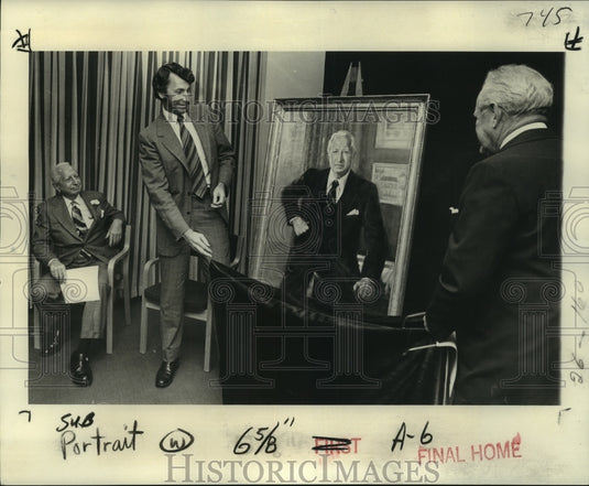 1977 Press Photo Tulane University Hospital's unveiling of Fenner portrait. - Historic Images