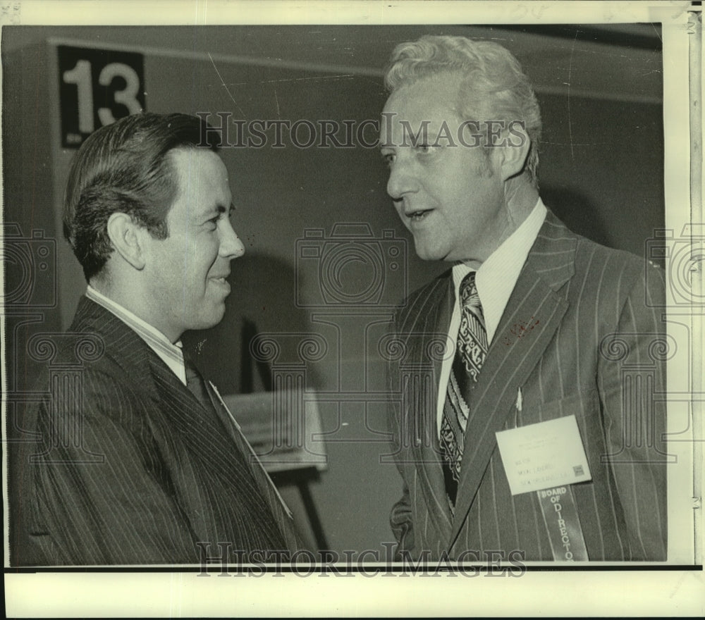 1972 Press Photo Mayor Moon Landrieu of New Orleans with Mayor Richard Lugar - Historic Images