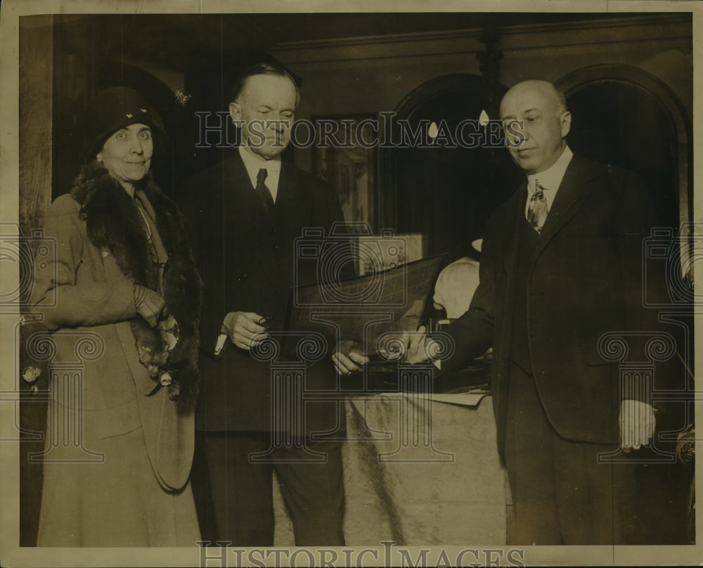 1930 Press Photo New Orleans-Mrs. Coolidge, Calvin Coolidge &amp; E.A. Parsons - Historic Images