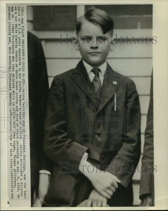 1963 Press Photo Calvin Coolidge, son of President Coolidge- Died at age 16 - Historic Images