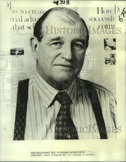 1981 Press Photo John Elliot, who is chairman of Ogilvy & Mather International - Historic Images