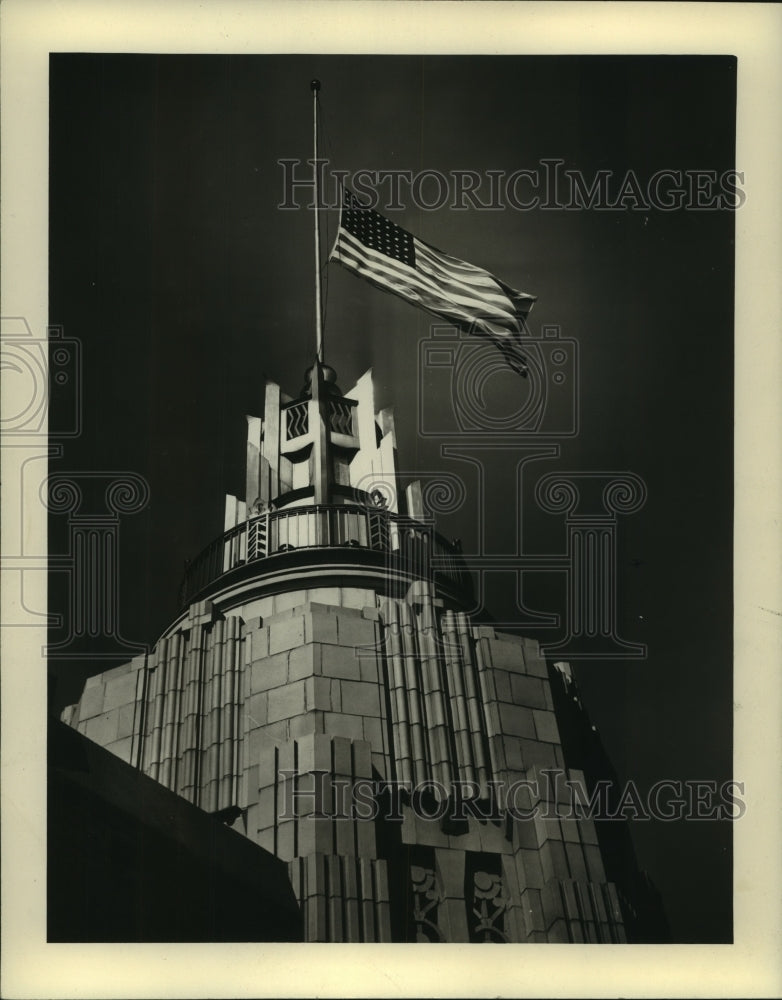 American flag flown at half-mast-Historic Images