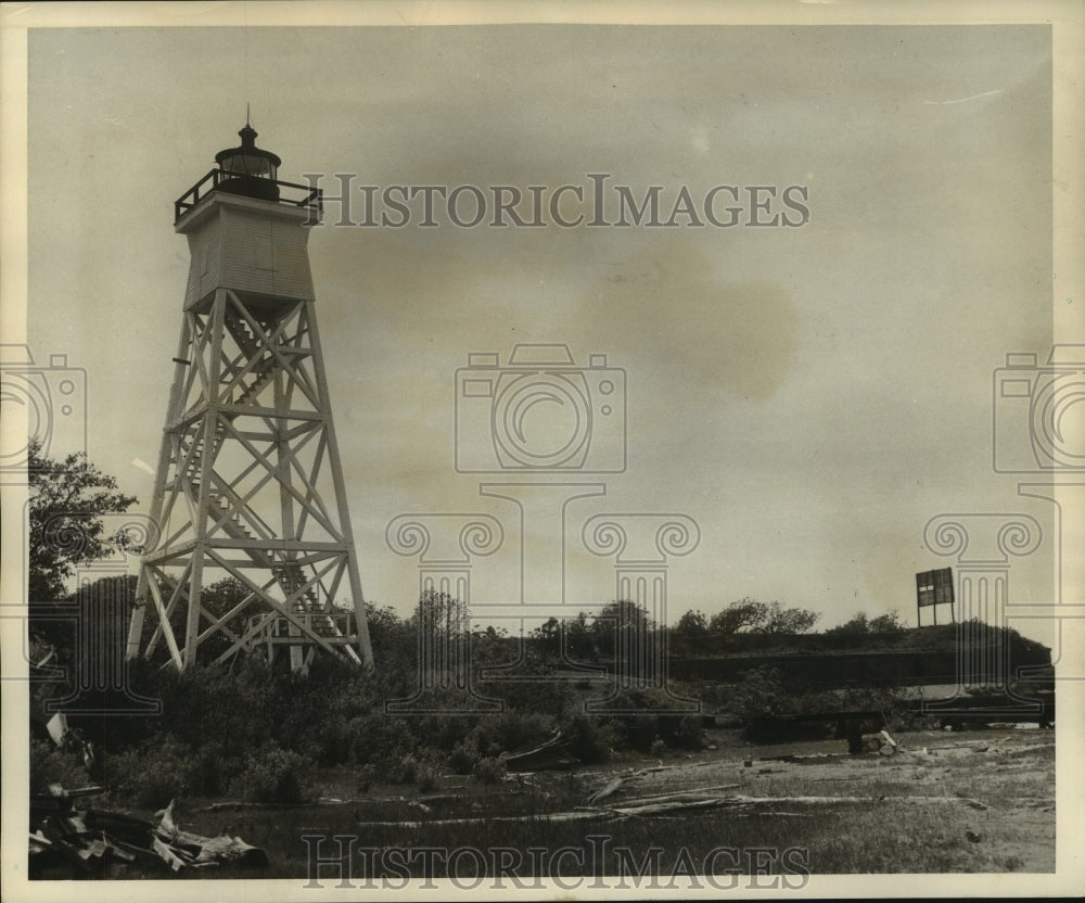 Press Photo Driftwood on the shores of Fort Livingston - Historic Images