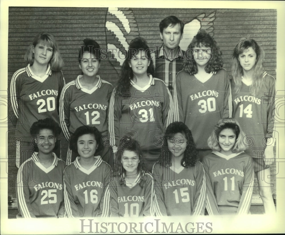 1989 Press Photo Jefferson Parish Junior High School Falcons Volleyball Team - Historic Images