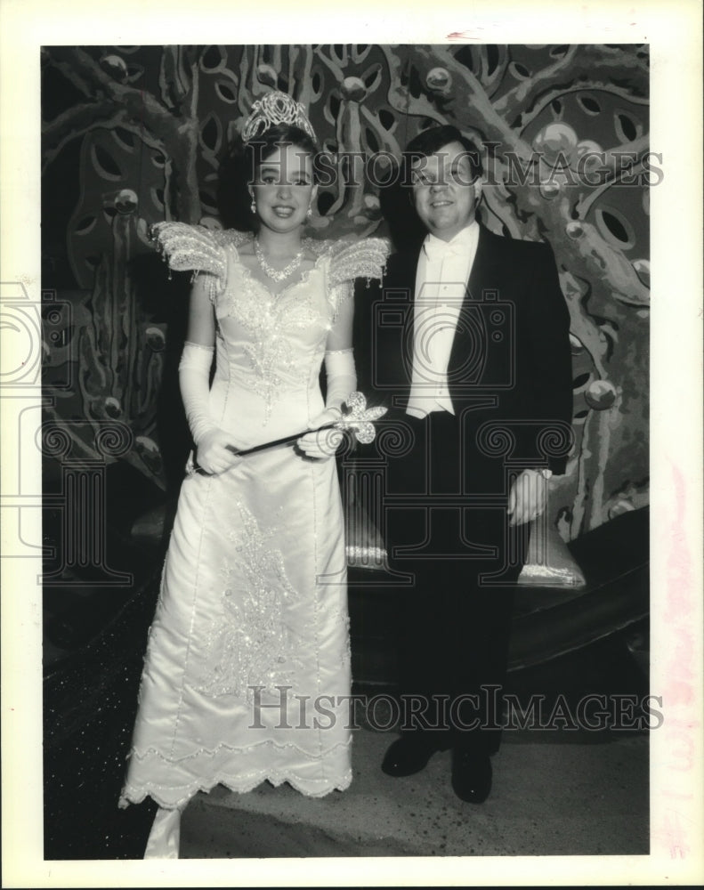 1991 Press Photo Colleen Colton Eustis &amp; Ernest L. Eustis, Krewe of Nereus - Historic Images