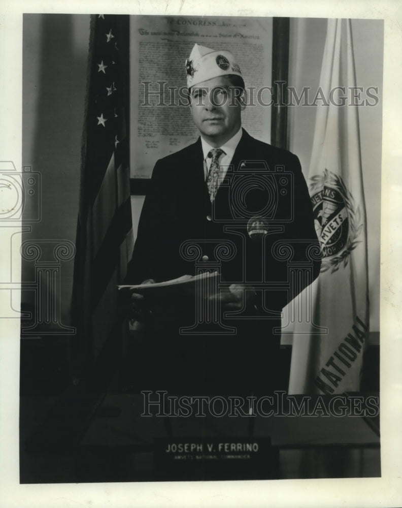 1969 Press Photo Joseph Ferrino, commander of American Veterans of World War II - Historic Images