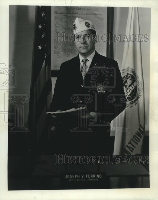 1969 Press Photo Joseph Ferrino, commander of American Veterans of World War II - Historic Images