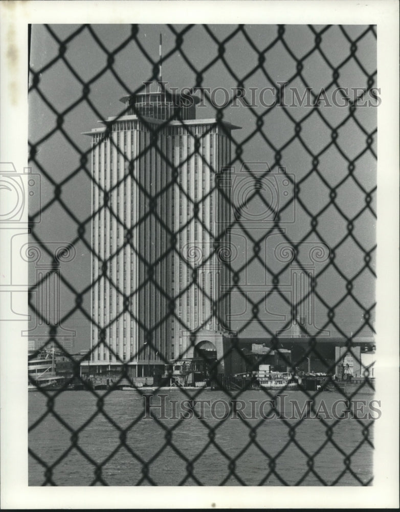 1969 View of a New Orleans ferry boat from behind a fence - Historic Images