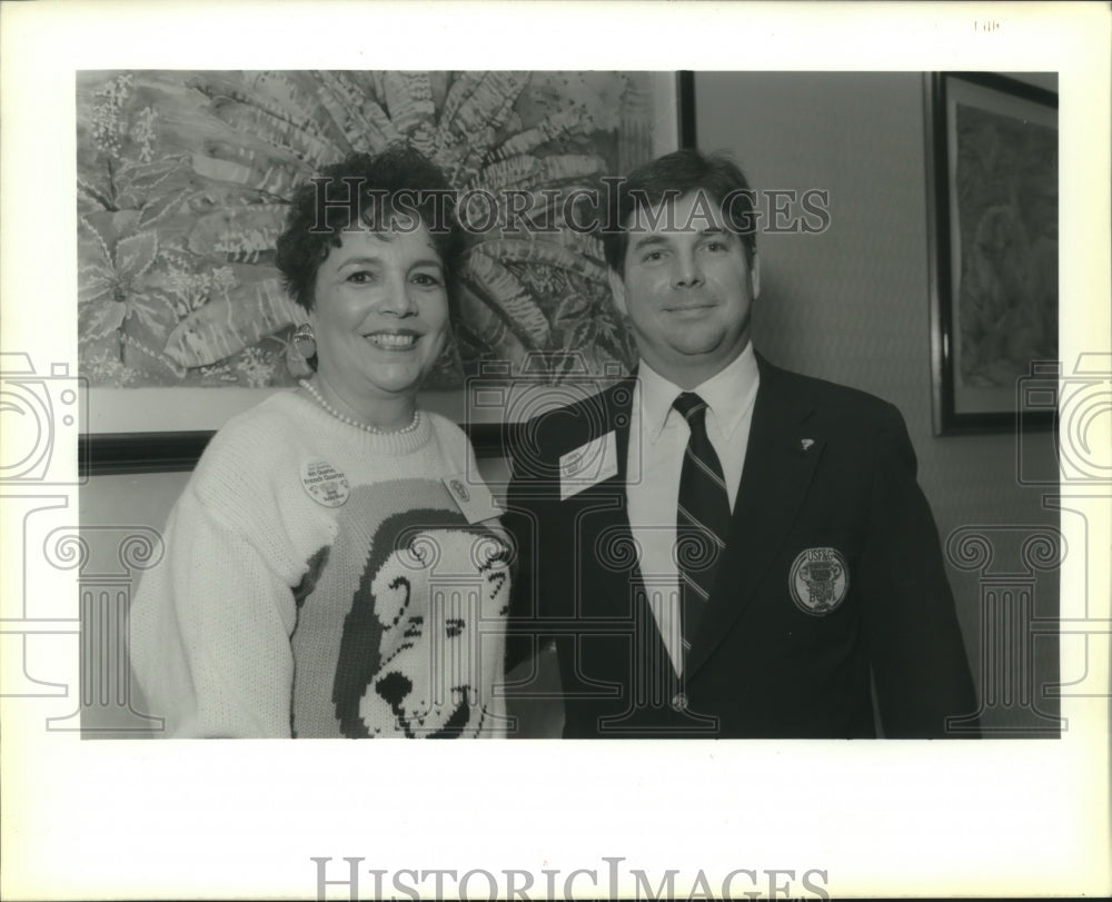 1990 Press Photo Barbara Gaiennie &amp; James Fabacher at Sugar Bowl Party - Historic Images