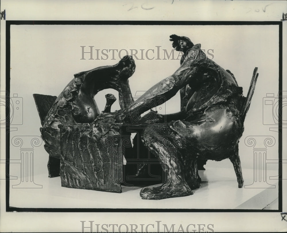 1972 Press Photo Bronze artwork by Robert Evans exhibited at Bienville Gallery - Historic Images