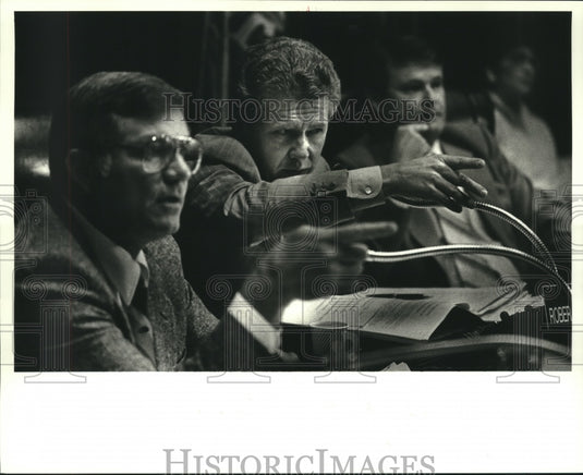 1987 Press Photo Jefferson Parish councilmen Robert Evans & Lloyd Giairdison - Historic Images