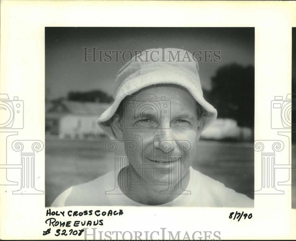 1990 Press Photo Rome Evans, Holy Cross Coach - Historic Images