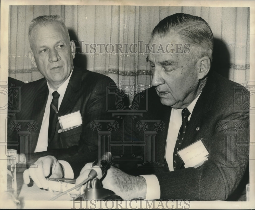1965 Marion Folsom &amp; Edward Stagg at Royal Orleans Hotel meeting - Historic Images
