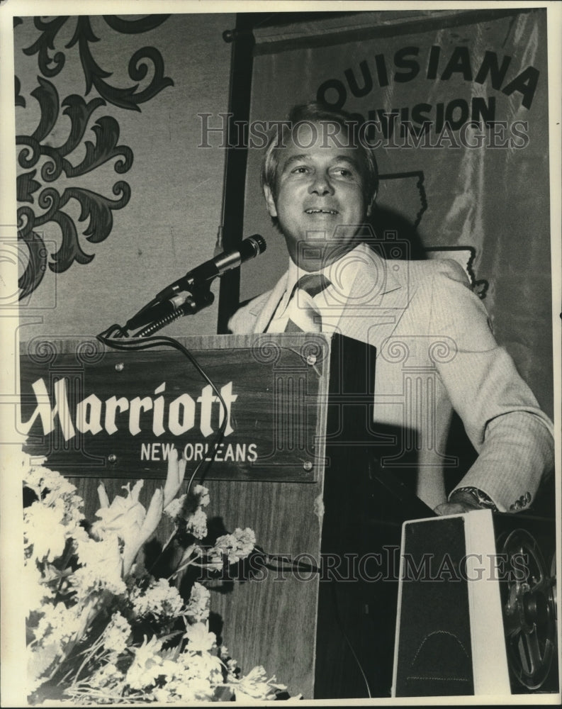 1978 Press Photo Governor Edwin Edwards gives his speech at Marriott Hotel - Historic Images