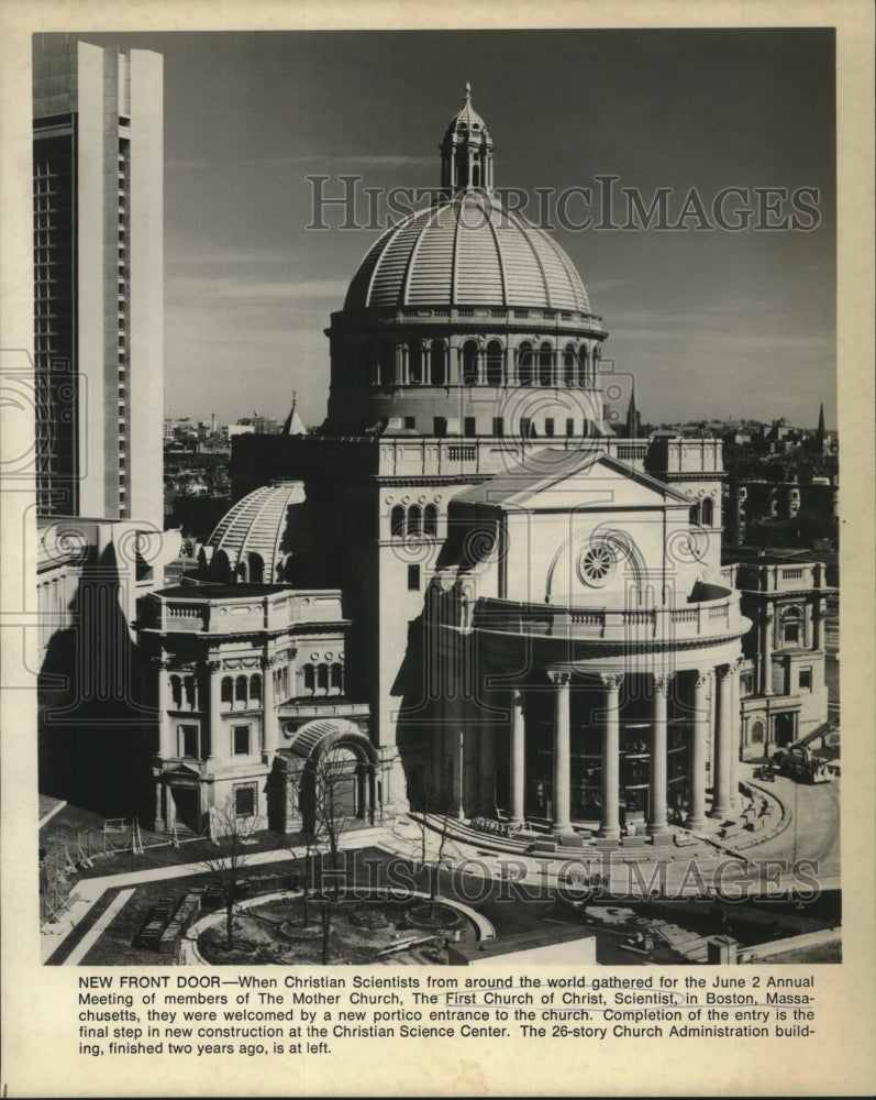 1978 Press Photo New portico entrance Mother Church, the First Church of Christ - Historic Images