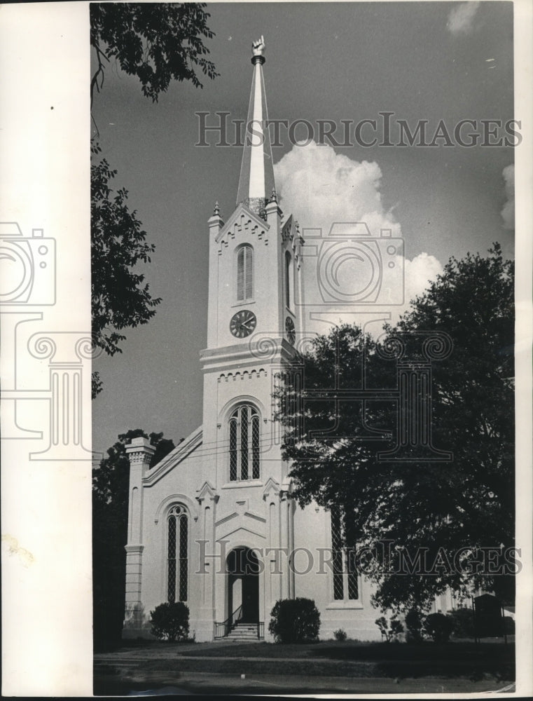 1966 Press Photo Church Steeple, Port Gibson, Mississippi points way to heaven - Historic Images