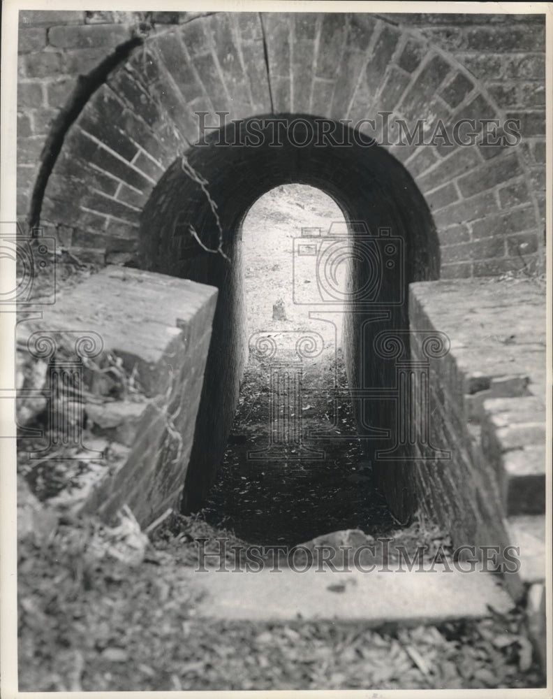 1962 Press Photo Passageway to Water Battery, Fort Jackson, Louisiana - Historic Images