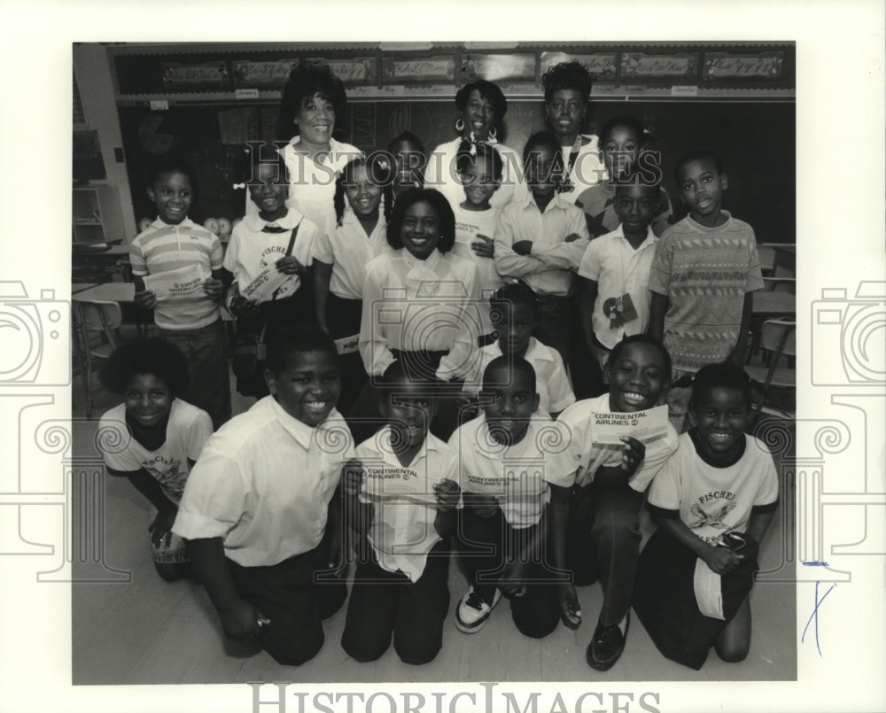 1990 Press Photo Mrs. Boggs&#39; third grade class at Fischer Elementary in Algiers - Historic Images