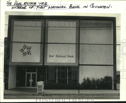1985 Press Photo Exterior of First National Bank in Covington - nob09316 - Historic Images