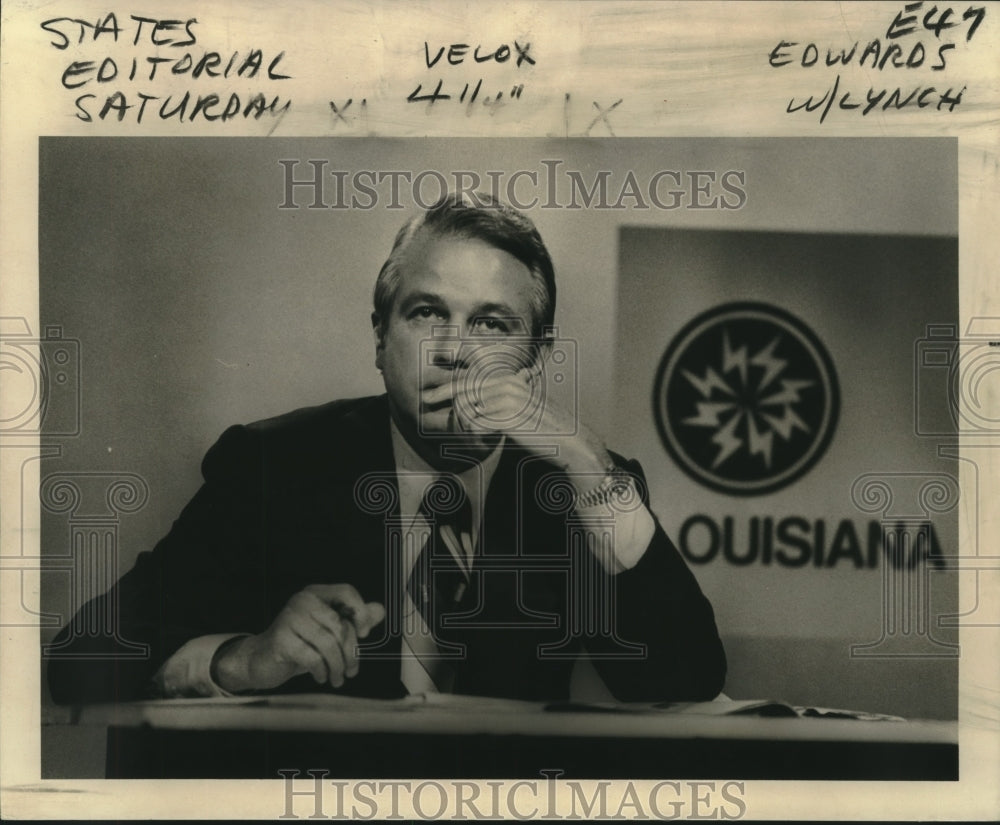 1977 Press Photo Governor Edwin Edwards Denounces Carter&#39;s Energy Plans - Historic Images