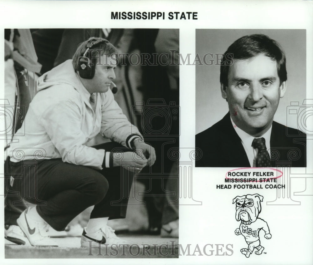 1991 Press Photo Rockey Felker, Mississippi State Head Football coach. - Historic Images