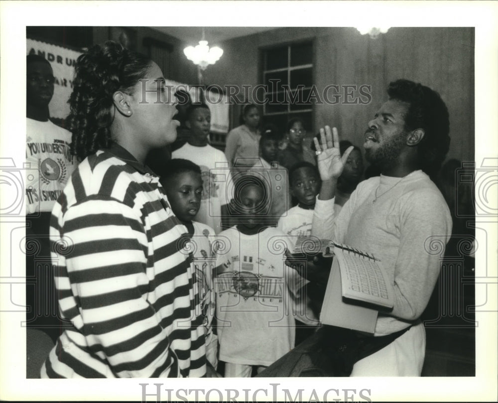 1993 Press Photo New Orleans - African-American Christmas Production Rehearsal - Historic Images