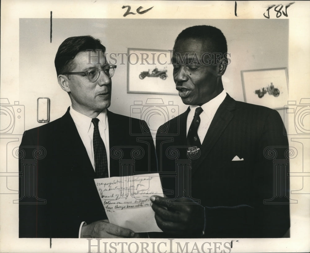 1964 Barbados Official George Fergusson  with consul Joseph F. Ford - Historic Images