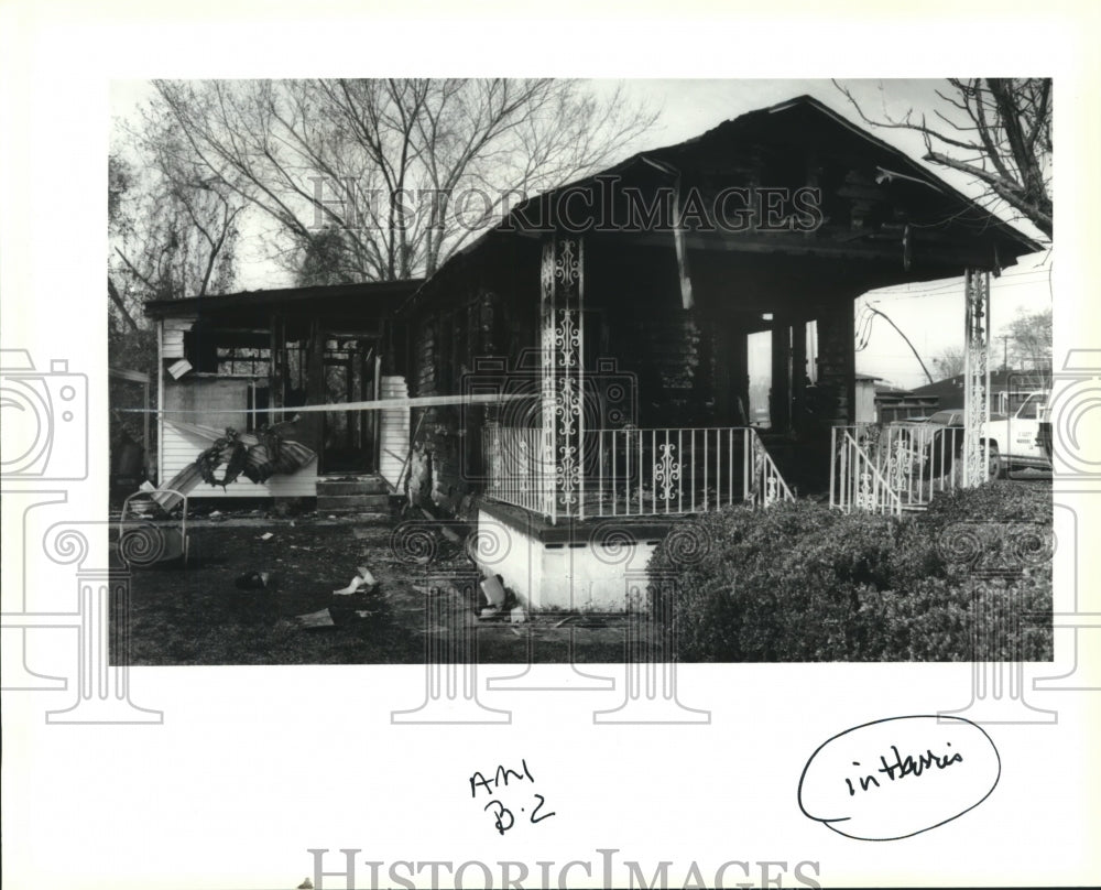 1993 Press Photo Site of Esther Street in Harvey house fire with two fatalities - Historic Images