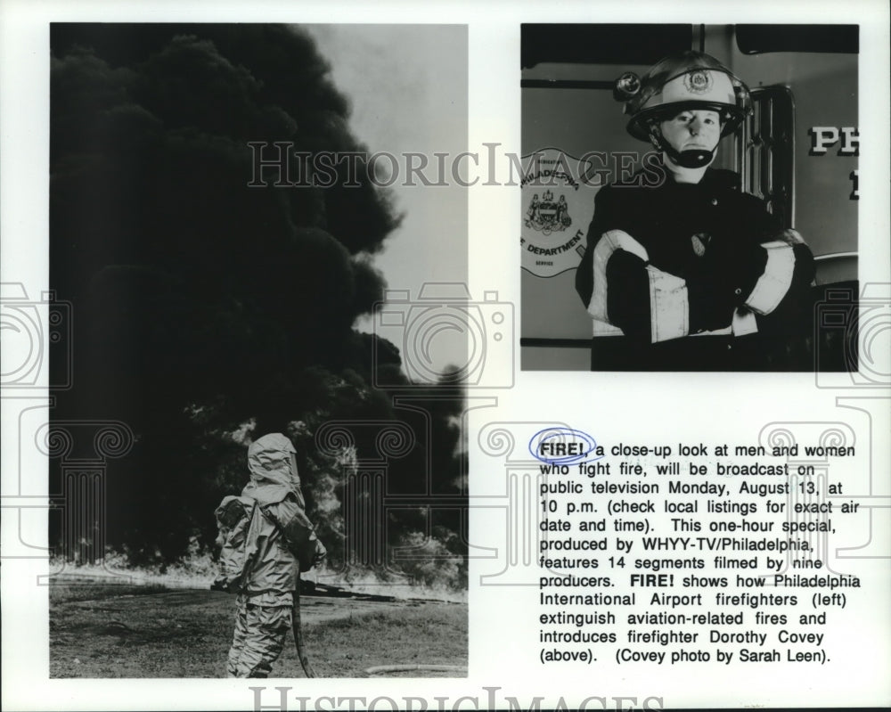 1990 Press Photo Scenes from &quot;Fire!&quot; broadcast on PBS-TV August 13. - nob10649 - Historic Images